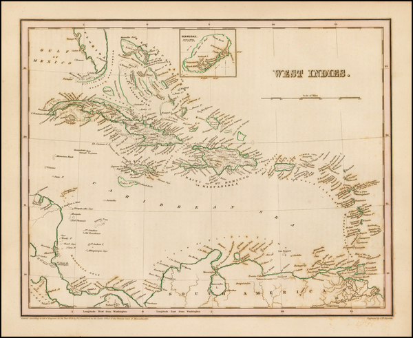 46-Caribbean Map By Thomas Gamaliel Bradford