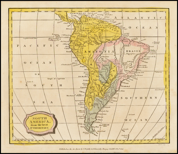 95-South America Map By Charles Brightly  &  E. Kinnersly