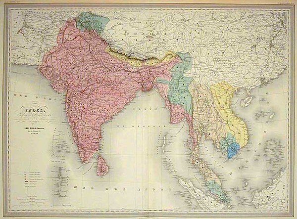 62-Asia, India and Southeast Asia Map By Adolphe Hippolyte Dufour