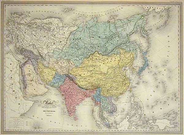 51-Asia Map By Adolphe Hippolyte Dufour