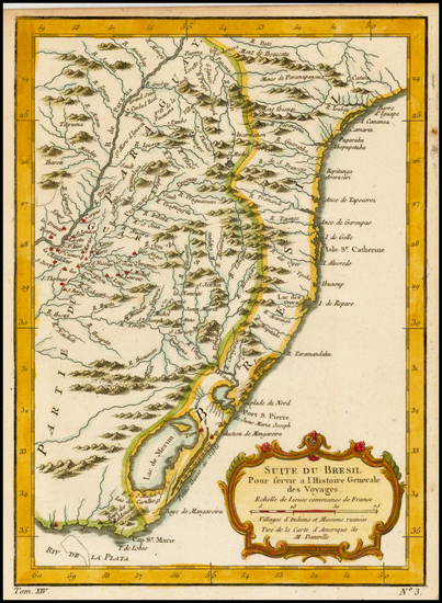 34-Brazil Map By Jacques Nicolas Bellin