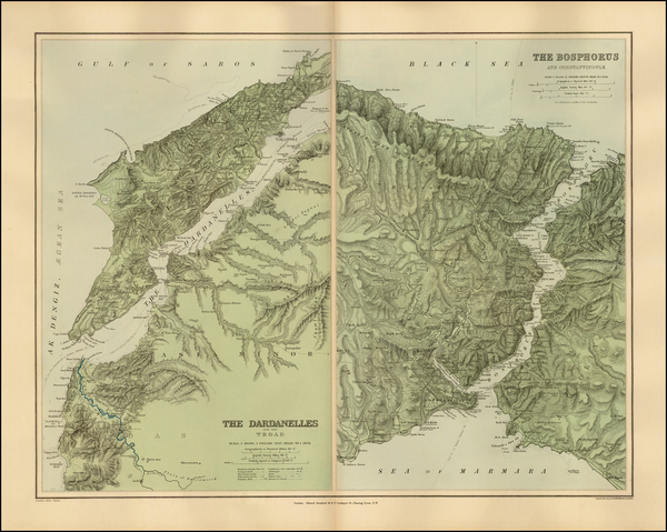 73-Turkey and Turkey & Asia Minor Map By Edward Stanford