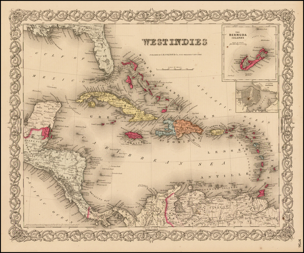 1-Atlantic Ocean and Oceania Map By Joseph Hutchins Colton