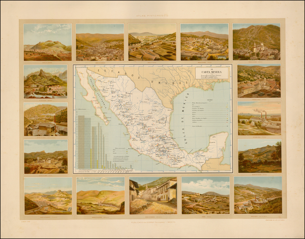 76-Mexico and Baja California Map By Antonio Garcia y Cubas