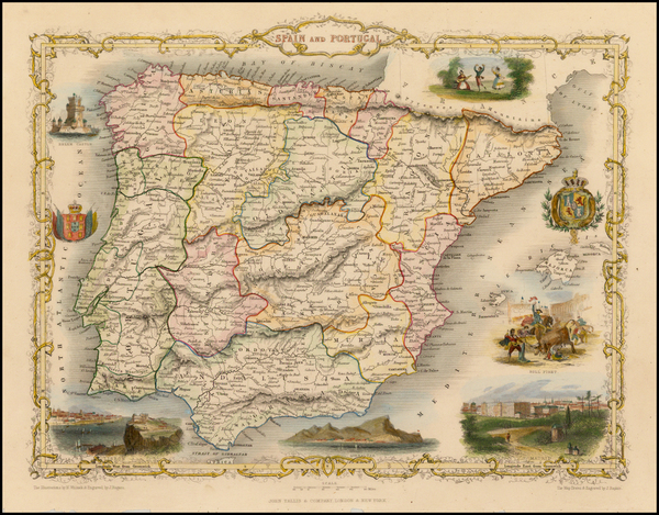 36-Spain and Portugal Map By John Tallis