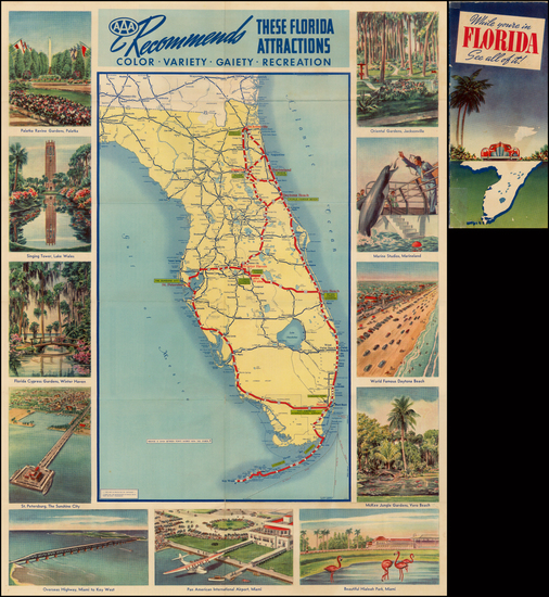 47-Florida Map By American Automobile Association