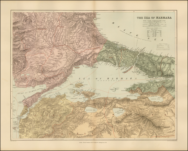 13-Turkey, Turkey & Asia Minor and Greece Map By Edward Stanford