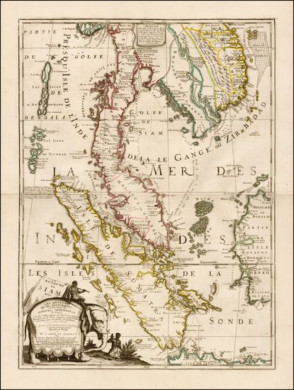 87-Southeast Asia, Indonesia and Thailand, Cambodia, Vietnam Map By Jean-Baptiste Nolin