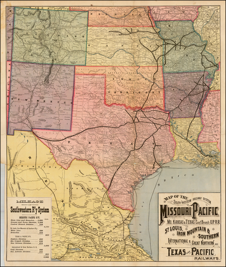 80-South, Texas, Plains, Southwest and Mexico Map By Rand McNally & Company