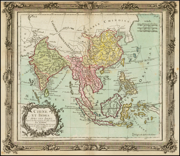 25-China, India, Southeast Asia and Philippines Map By Louis Brion de la Tour