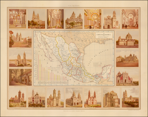 89-Mexico Map By Antonio Garcia y Cubas