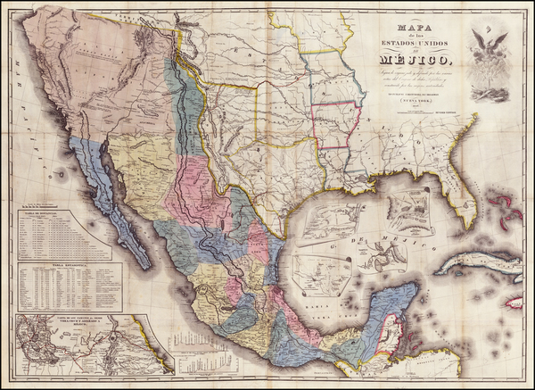 66-Florida, South, Texas, Plains, Southwest, Rocky Mountains, Mexico and California Map By John Di