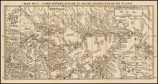 19-Plains and Rocky Mountains Map By Henry B. Carrington