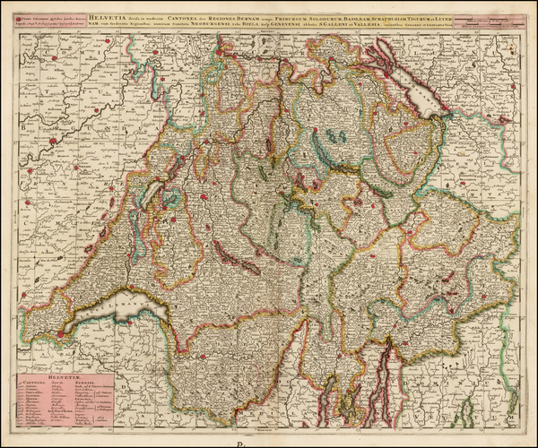 80-Switzerland Map By Gerard & Leonard Valk