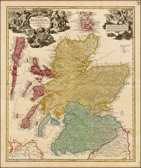 46-Scotland Map By Johann Baptist Homann