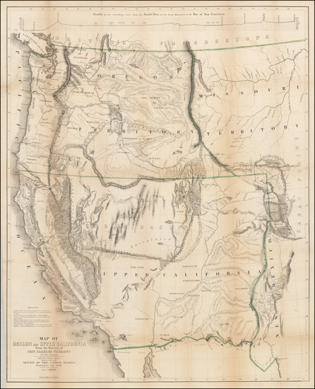 55-Southwest, Rocky Mountains and California Map By John Charles Fremont / Charles Preuss