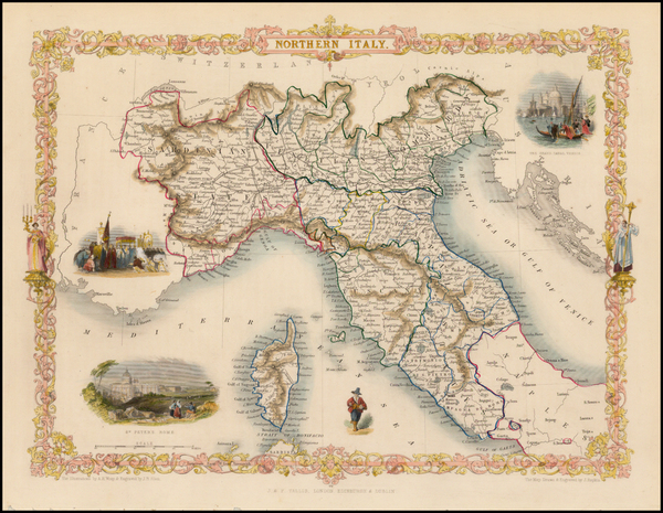 94-Italy and Balearic Islands Map By John Tallis