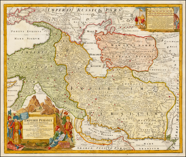 11-Central Asia & Caucasus, Middle East and Turkey & Asia Minor Map By Johann Baptist Homa