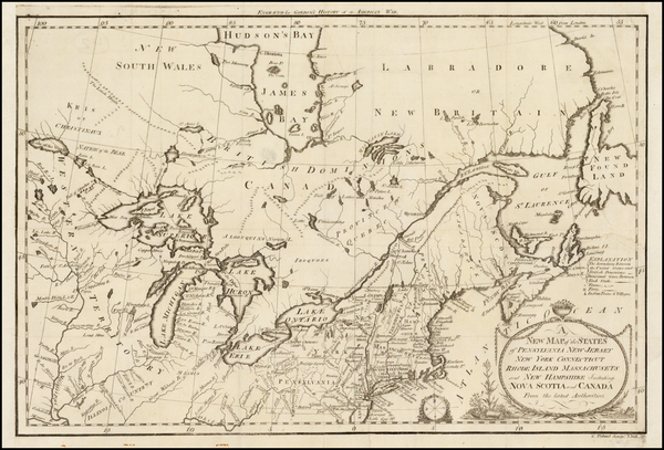 3-United States, New England, Midwest and Canada Map By Cornelius Tiebout