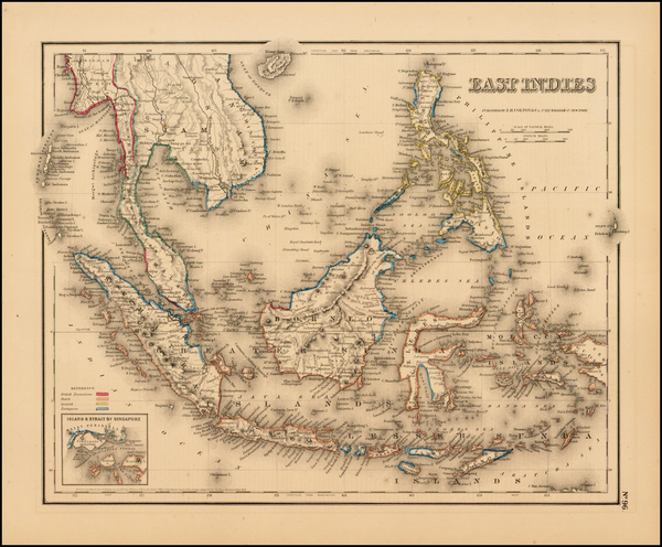 66-Southeast Asia and Philippines Map By Joseph Hutchins Colton