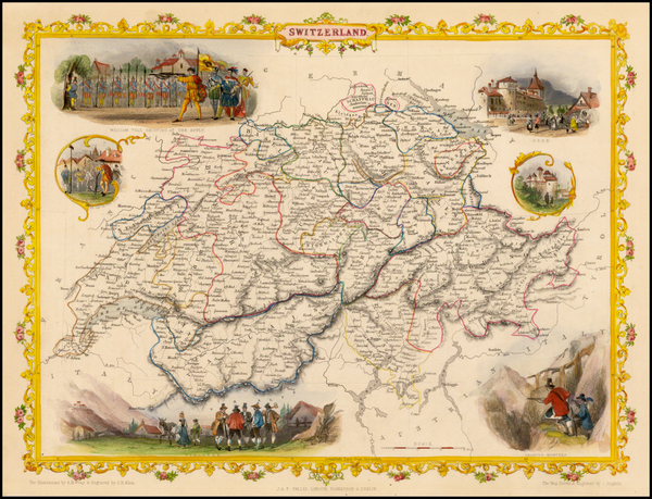 52-Switzerland Map By John Tallis