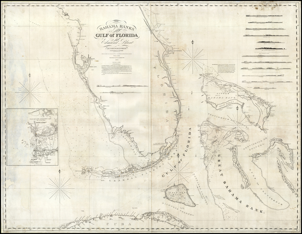 92-Florida, Caribbean and Bahamas Map By Edmund M. Blunt