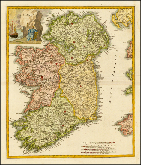 1-Ireland Map By Giambattista Albrizzi