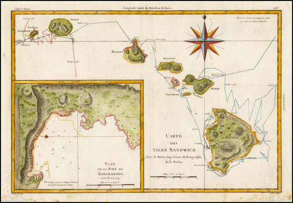 75-Hawaii and Hawaii Map By Rigobert Bonne