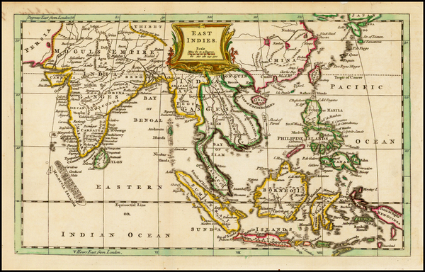 80-China, India, Southeast Asia and Philippines Map By Thomas Jefferys