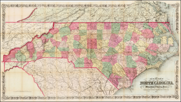 4-North Carolina Map By G.W.  & C.B. Colton