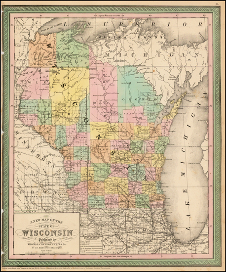 98-Midwest Map By Thomas, Cowperthwait & Co.