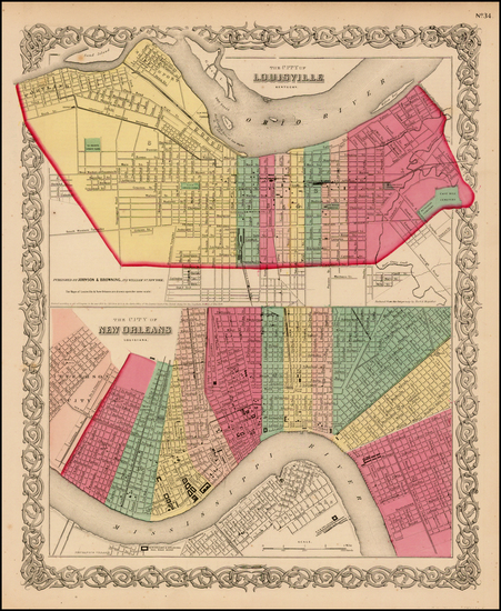 90-South and Midwest Map By Joseph Hutchins Colton