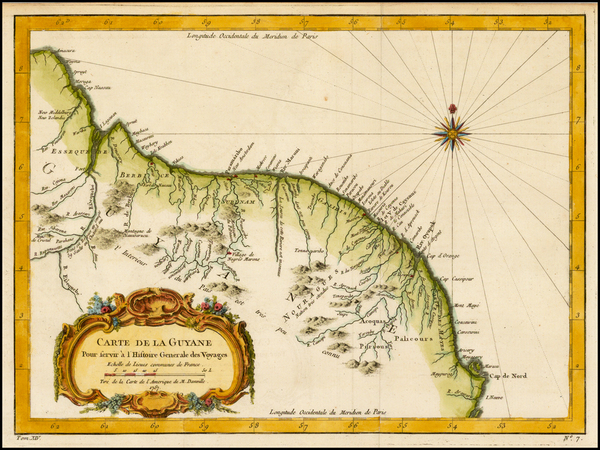 28-South America Map By Jacques Nicolas Bellin