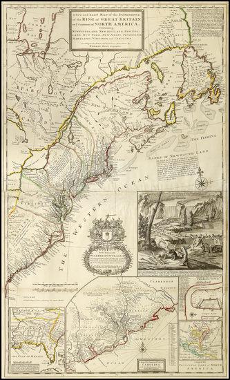 68-United States, New England, Mid-Atlantic and Southeast Map By Herman Moll