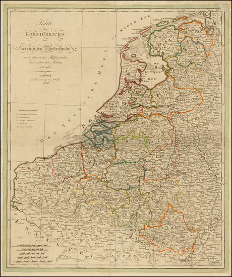 92-Netherlands Map By Johann Walch