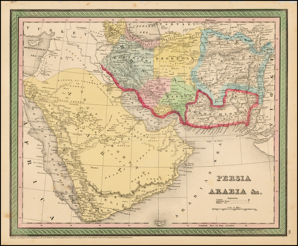 21-Central Asia & Caucasus and Middle East Map By Thomas, Cowperthwait & Co.