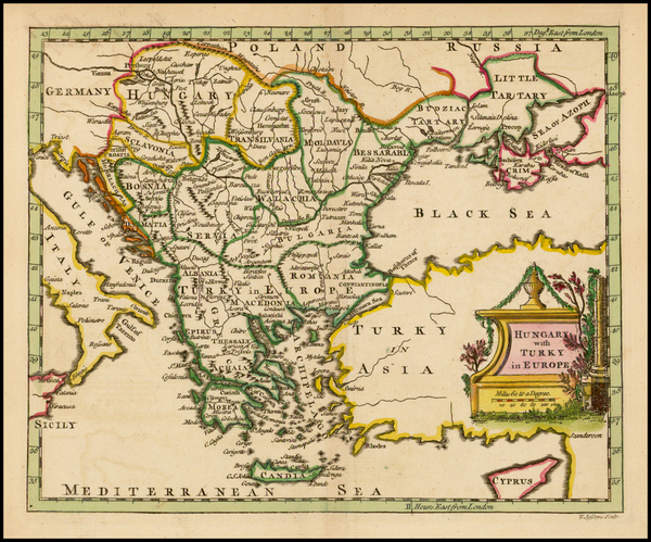 56-Hungary, Balkans, Turkey and Greece Map By Thomas Jefferys