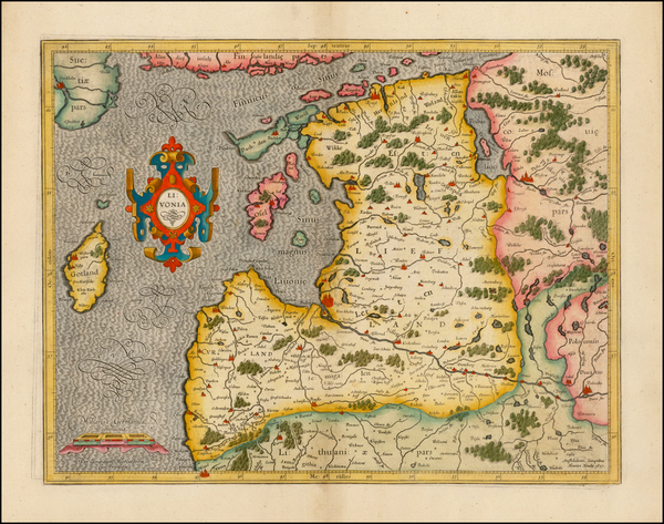 64-Poland and Baltic Countries Map By Henricus Hondius /  Gerard Mercator