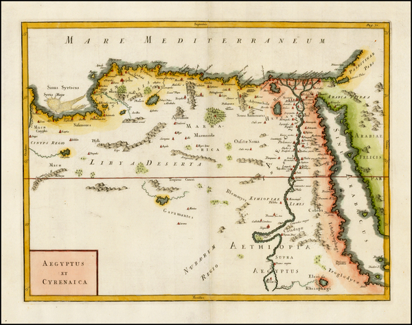 69-Egypt and North Africa Map By Christoph Cellarius