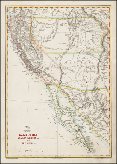 14-Southwest, Rocky Mountains, Baja California and California Map By Theodore Ettling / Weekly Dis