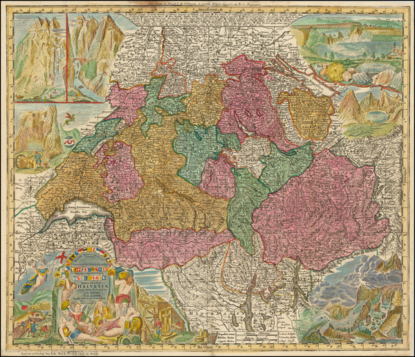 1-Switzerland Map By Johann Michael Probst