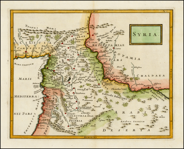 67-Middle East and Holy Land Map By Christoph Cellarius