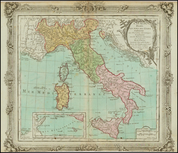 83-Italy Map By Louis Brion de la Tour