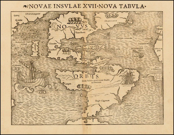 77-Western Hemisphere, South America and America Map By Sebastian Munster