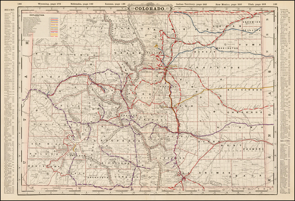 43-Southwest and Rocky Mountains Map By George F. Cram