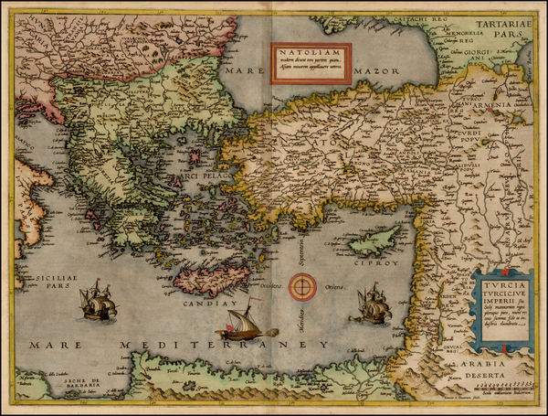 48-Balkans, Turkey, Holy Land, Turkey & Asia Minor, Balearic Islands and Greece Map By Corneli