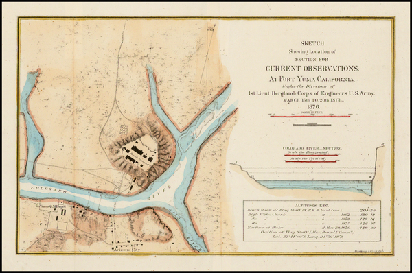 32-Arizona and California Map By United States Bureau of Topographical Engineers