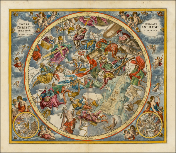 77-Celestial Maps Map By Andreas Cellarius