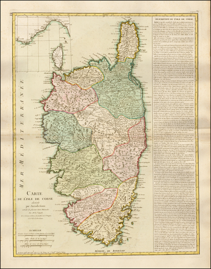 71-France and Corsica Map By Jean Lattré / Louis Claude de Vezou