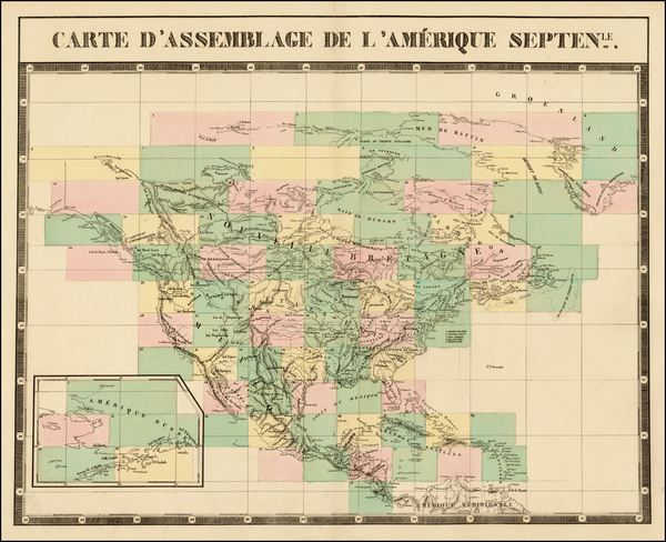 1-North America Map By Philippe Marie Vandermaelen